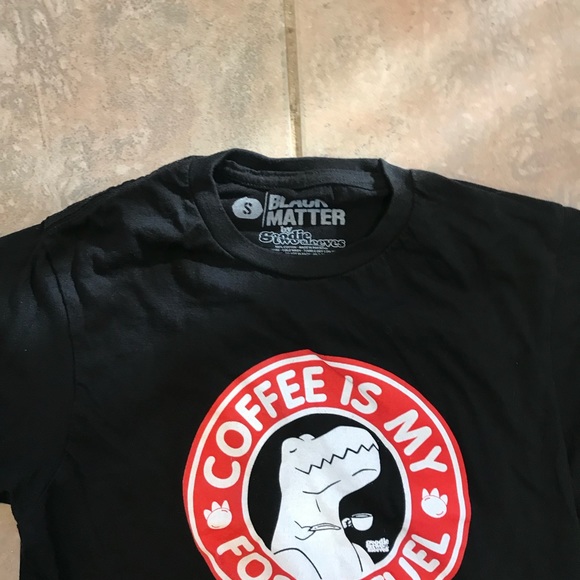 Pre Loved T-Rex Coffee Is My Fossil Fuel T-Shirt - Picture 3 of 3